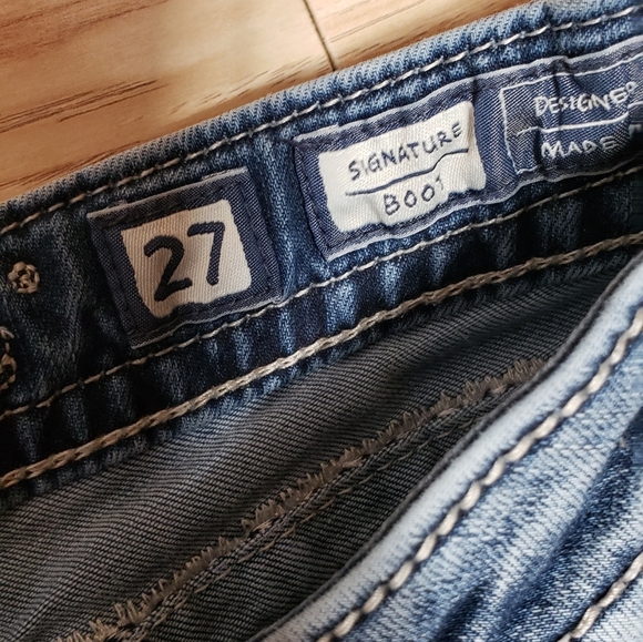 Miss Me Jeans Signature Boot 27 Low Rise Bling Pockets Cowgirl Western - Picture 3 of 5